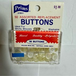 Vintage Prims 50 ASSORTED REPLACEMENT BUTTONS
Ideal For Shirts, Blouses.